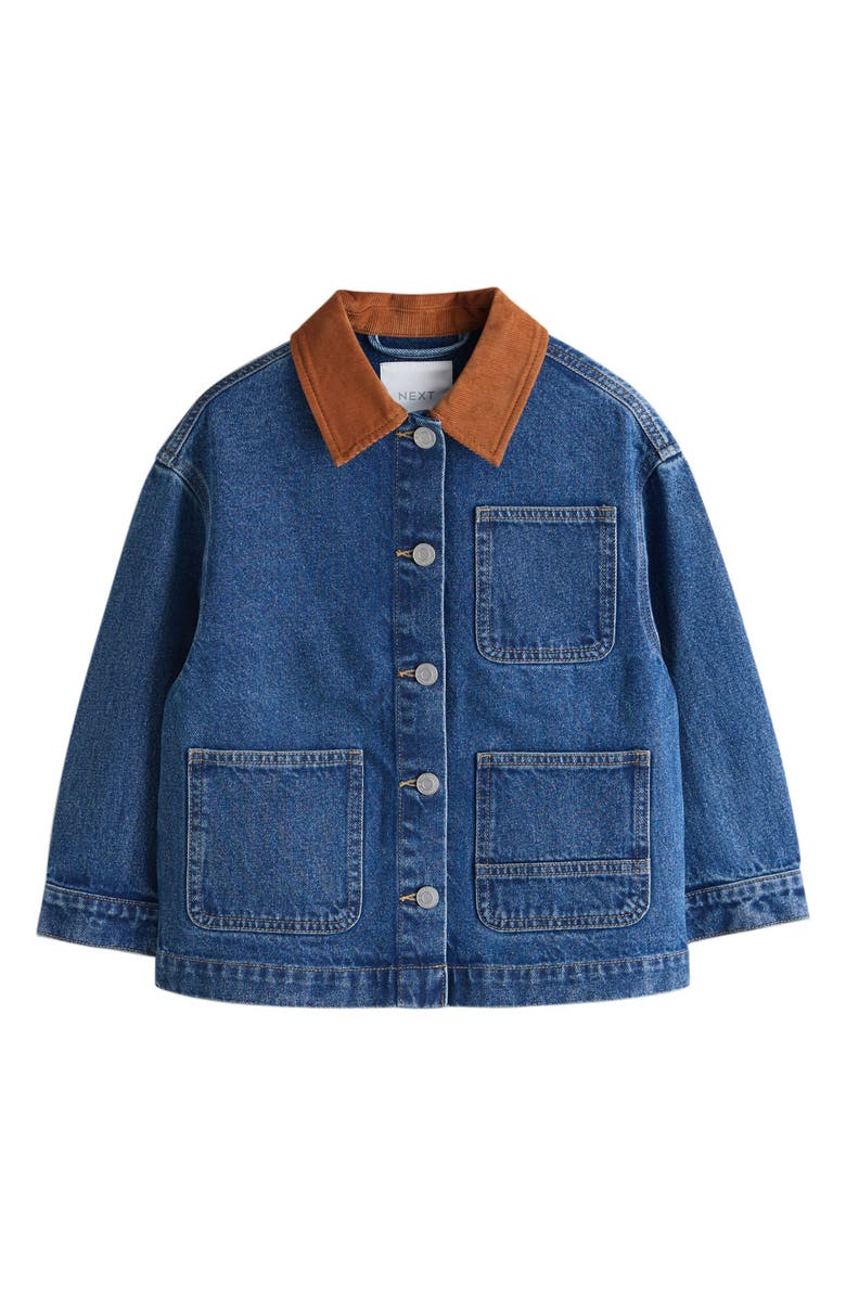 NEXT Kids' Denim Carpenter Jacket, Main, color, Blue