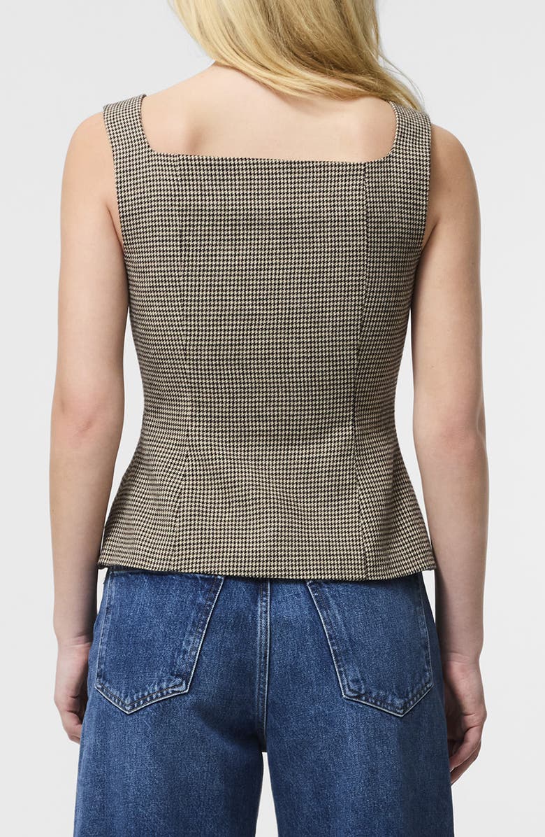 French Connection Houndstooth Sleeveless Top, Alternate, color, Brown Multi