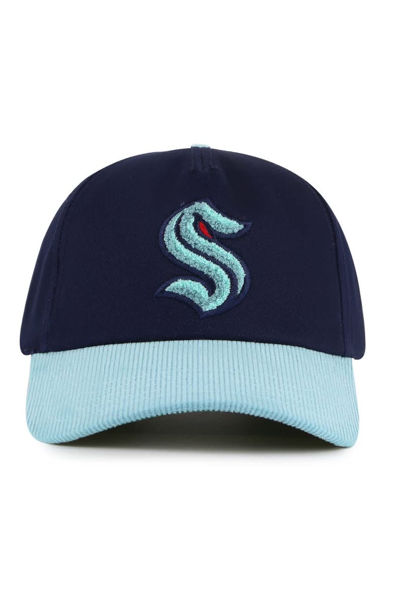 Men's American Needle  Deep Sea Blue/Light Blue Seattle Kraken Burnett Adjustable Hat, Main, color, Navy