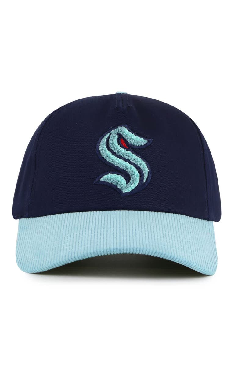 American Needle Men's American Needle Deep Sea Blue/Light Blue Seattle Kraken Burnett Adjustable Hat, Main, color, Navy
