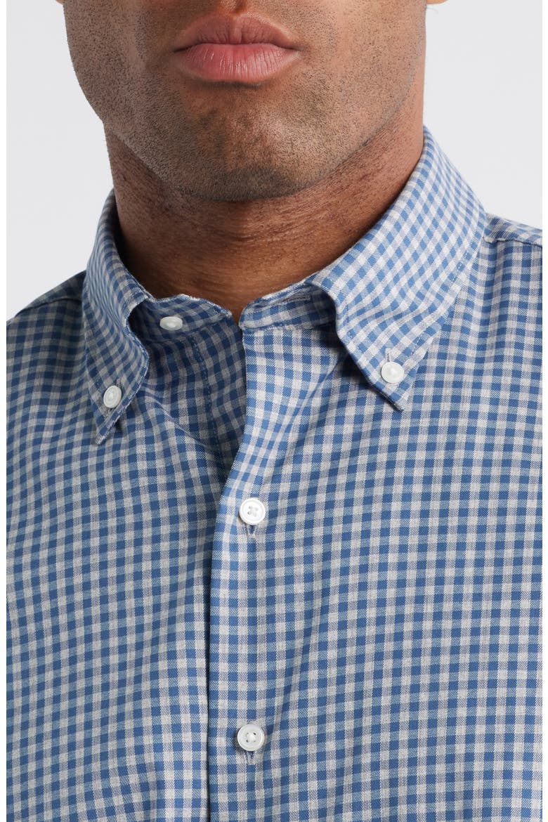 Crown Light Plaid Button-Down Shirt, Alternate, color, GALE GREY
