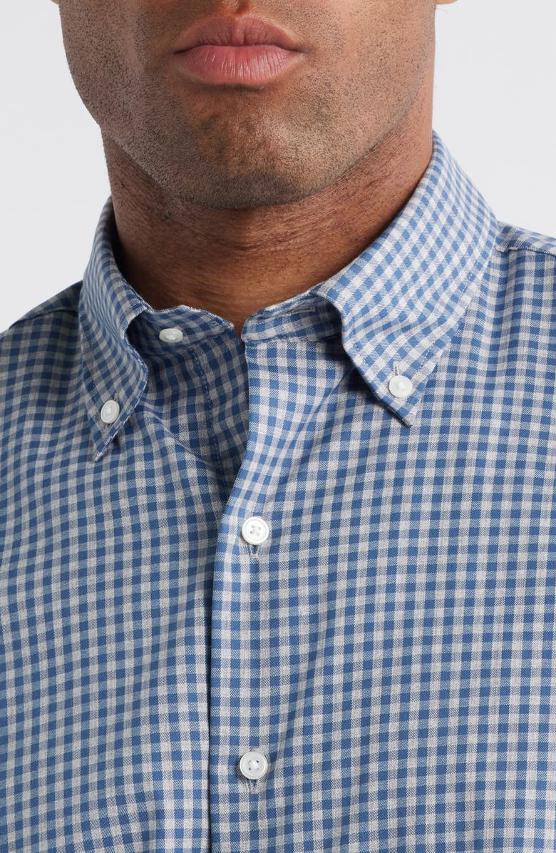 Peter Millar Crown Light Plaid Button-Down Shirt, Alternate, color, Gale Grey