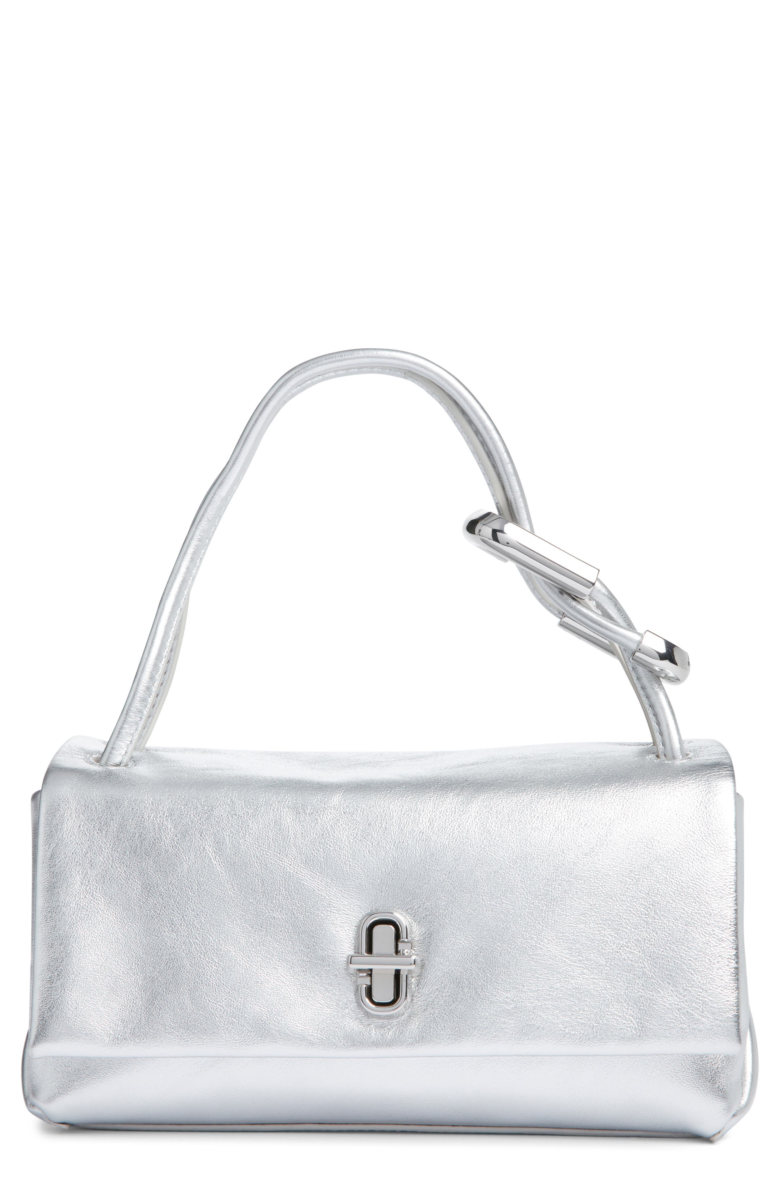Marc Jacobs The Mini Dual Metallic Leather Handbag in Silver 