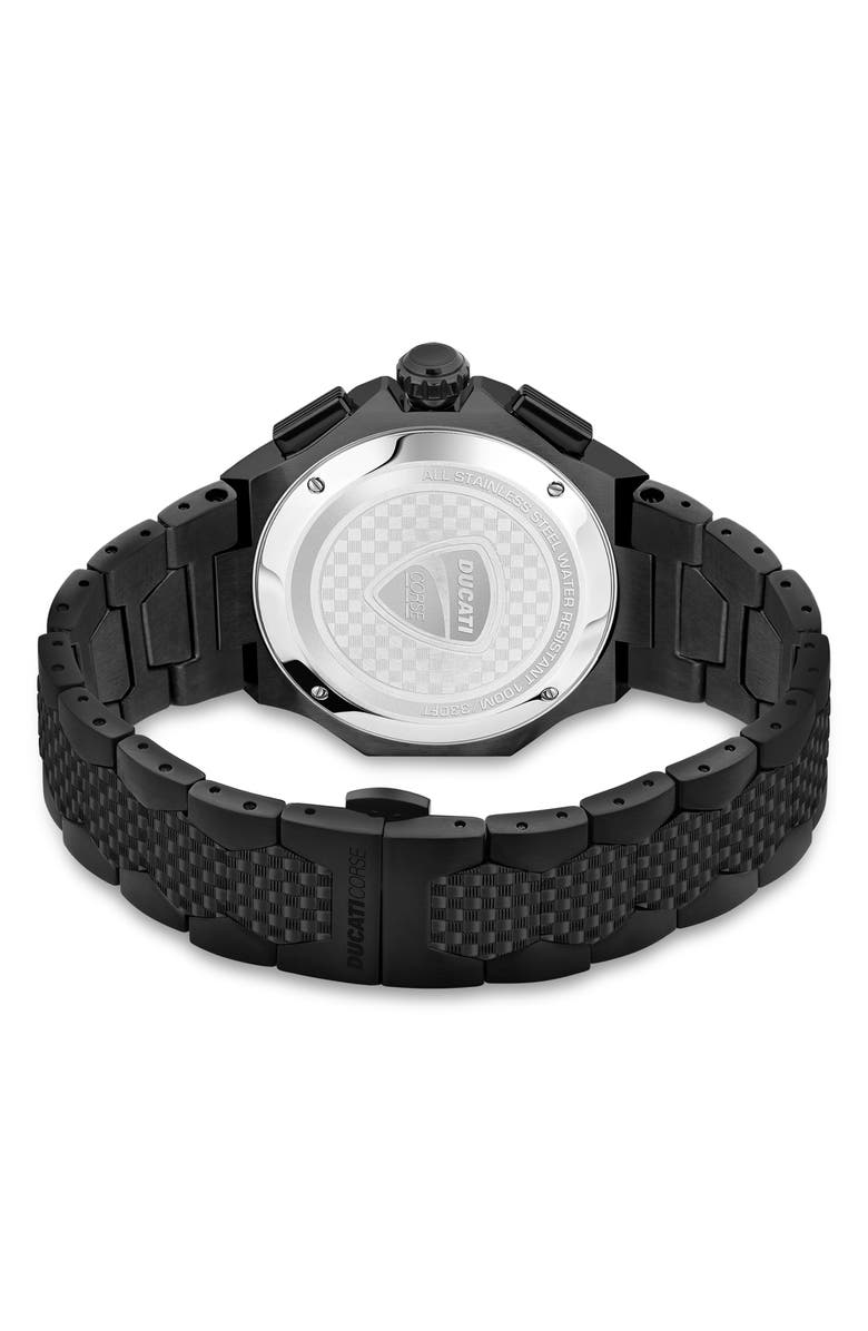 Ducati Corse Motore Chronograph Bracelet Watch, 49mm, Alternate, color, Black