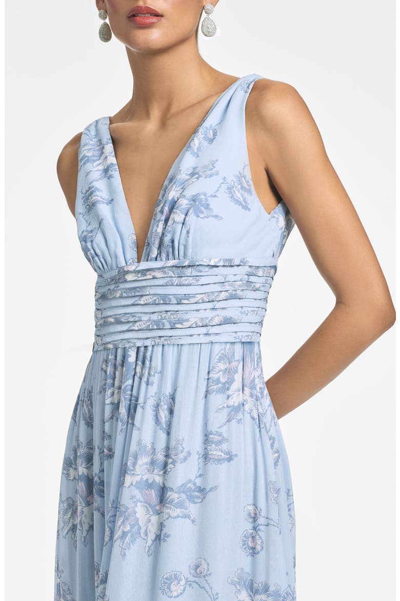 Justine Tiered Chiffon Gown, Alternate, color, ICED NARCISSUS