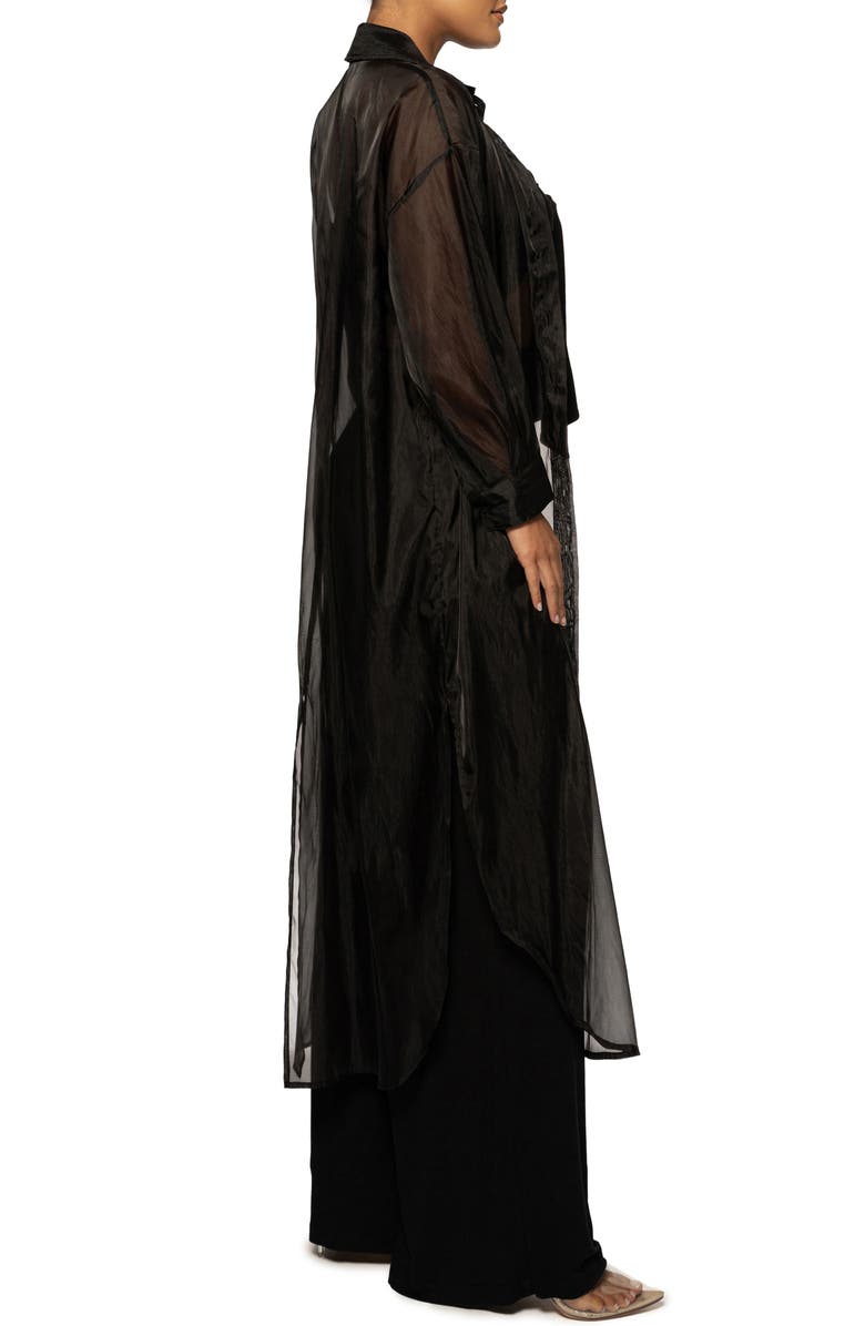 JLUXLABEL Lia Sheer Button-Up Shirtdress, Alternate, color,