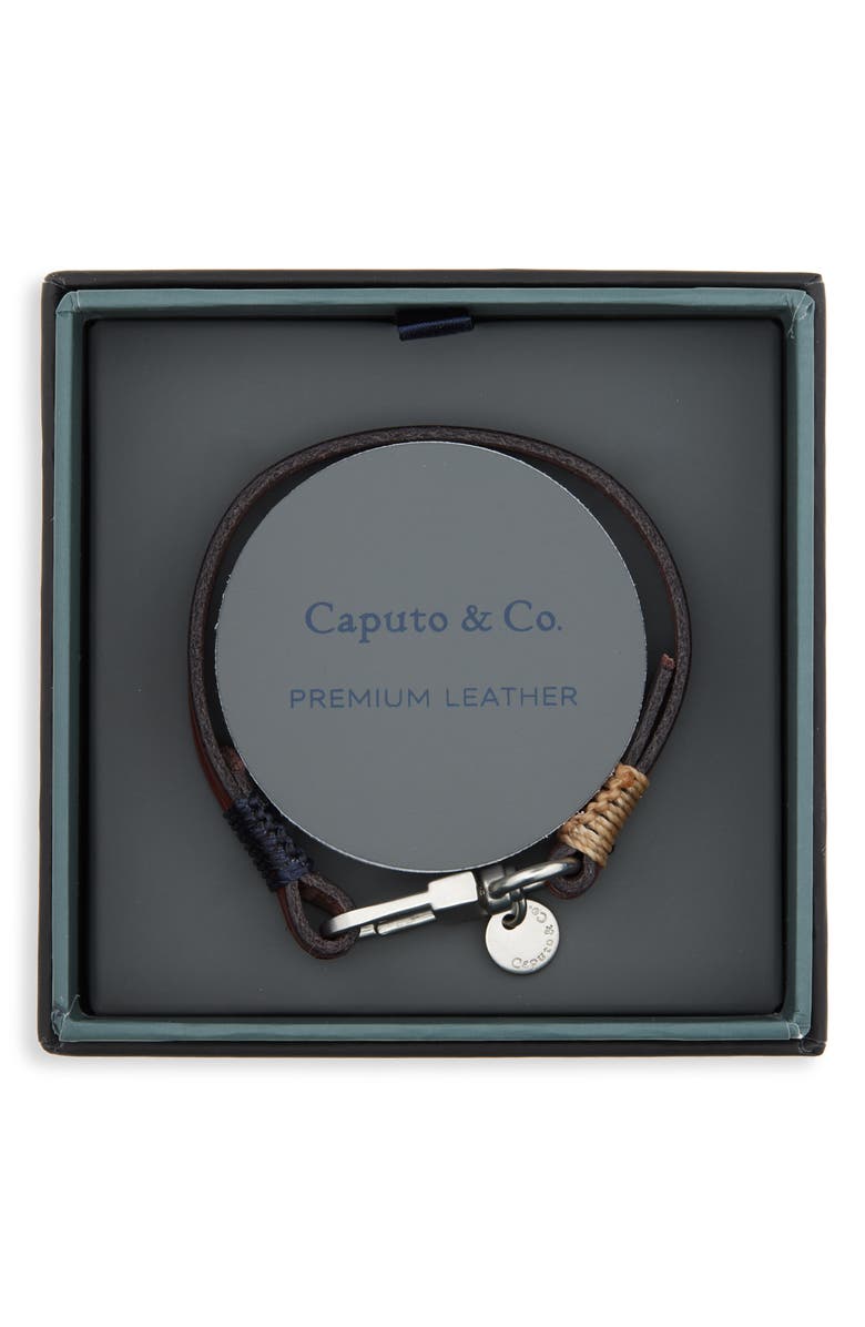 Caputo & Co. Men's Leather Bracelet, Main, color, Cognac