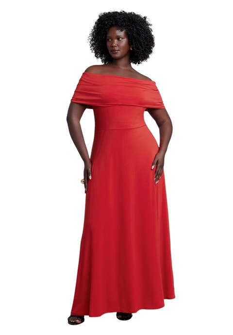 Off The Shoulder Knit Maxi Dress