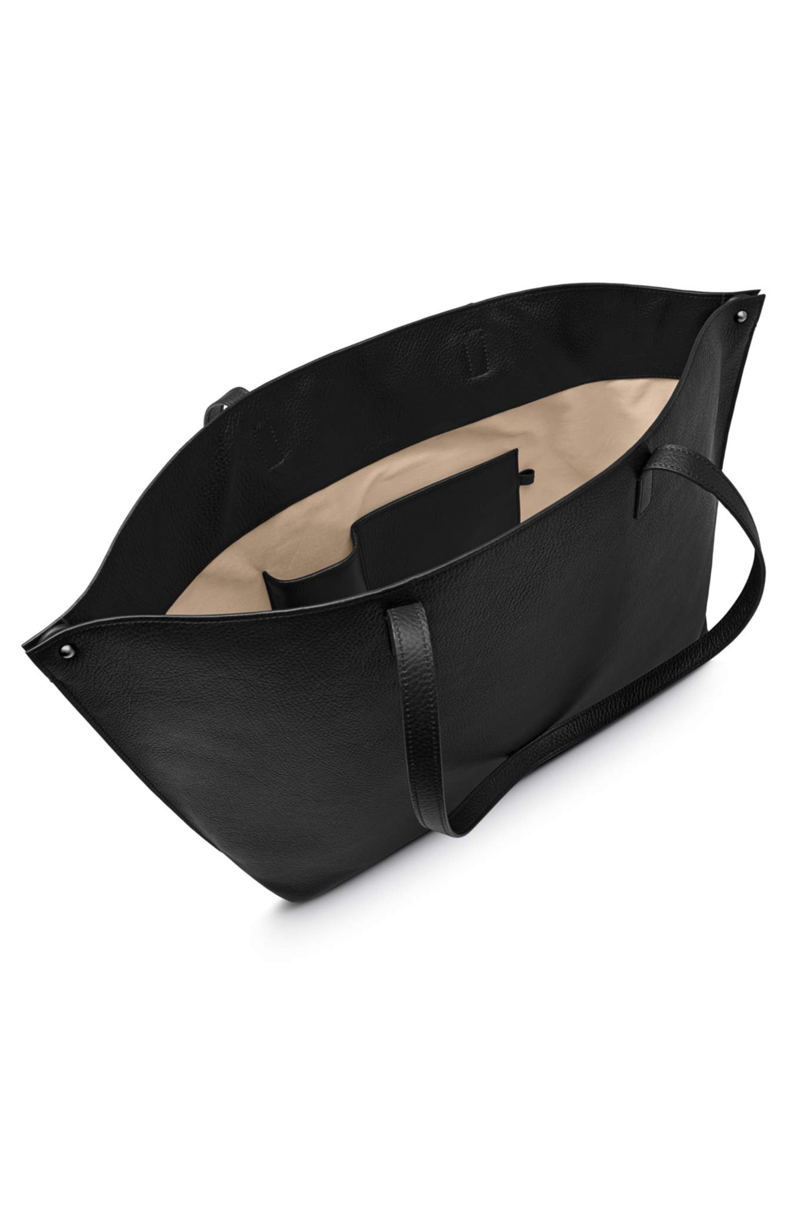 Akris 'Ai Medium Shoulder Tote' Leather Shoulder Tote, Alternate, color, Black