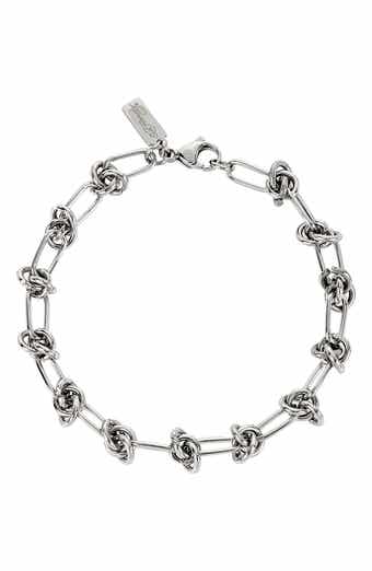 Men's Stainless Steel Knot Station Chain Bracelet