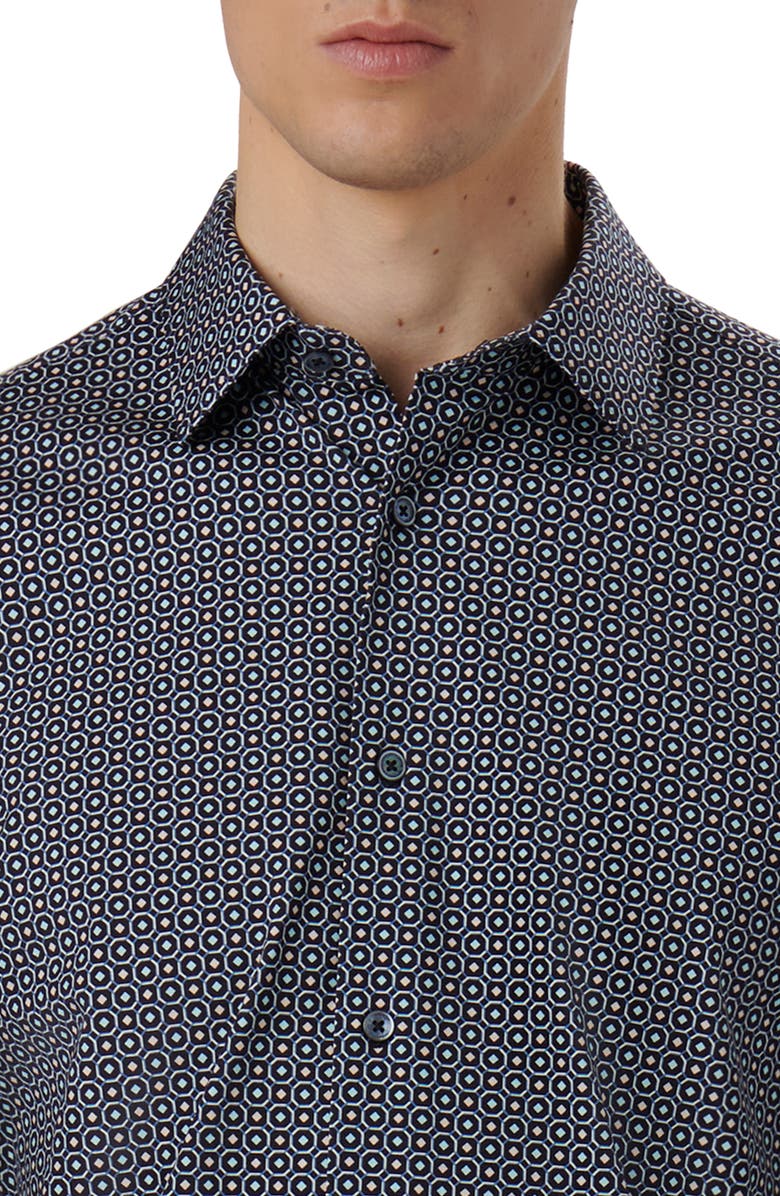 Bugatchi James OoohCotton<sup>®</sup> Medallion Print Button-Up Shirt, Alternate, color, 