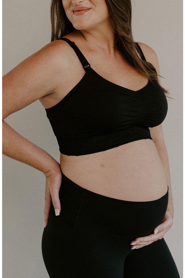 Blush Maternity & Nursing Bra, Alternate, color, BLACK