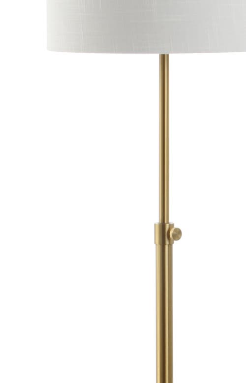 Jonathan Y Crosby 66" Adjustable Height Metal Led Floor Lamp, Brass/black Marble In Brass Gold/black
