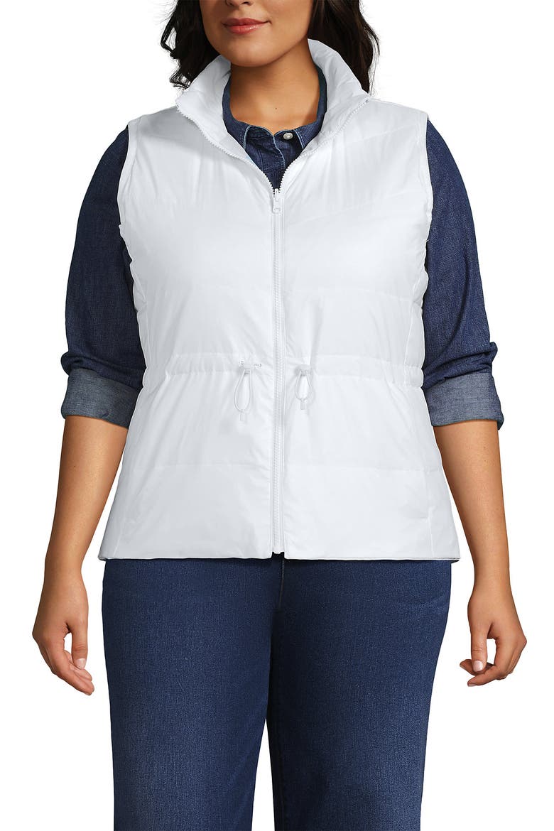 Plus Size Wanderweight Reversible Packable Down Vest, Main, color, White/Blue Colorblock
