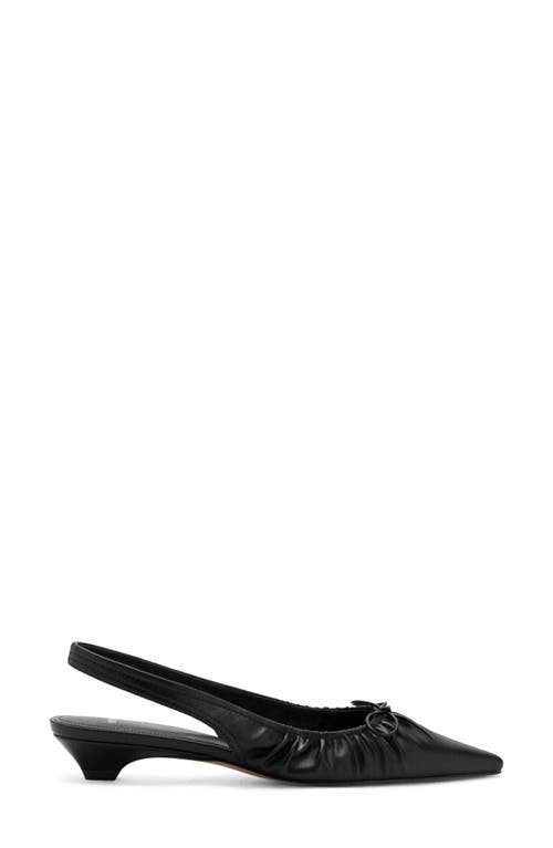 Mango Slingback Pointed Toe Kitte Heel Pump In Black