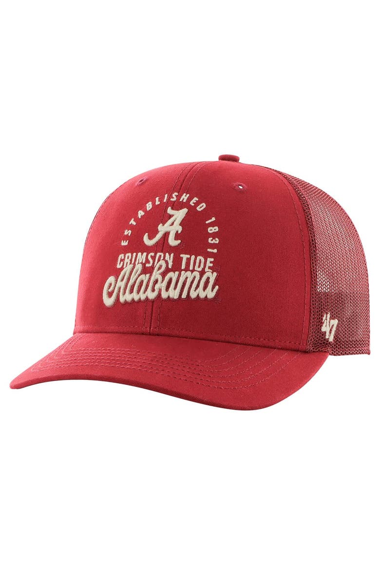Men's '47 Crimson Alabama Crimson Tide Pitstop Trucker Adjustable Hat, Main, color, Crimson