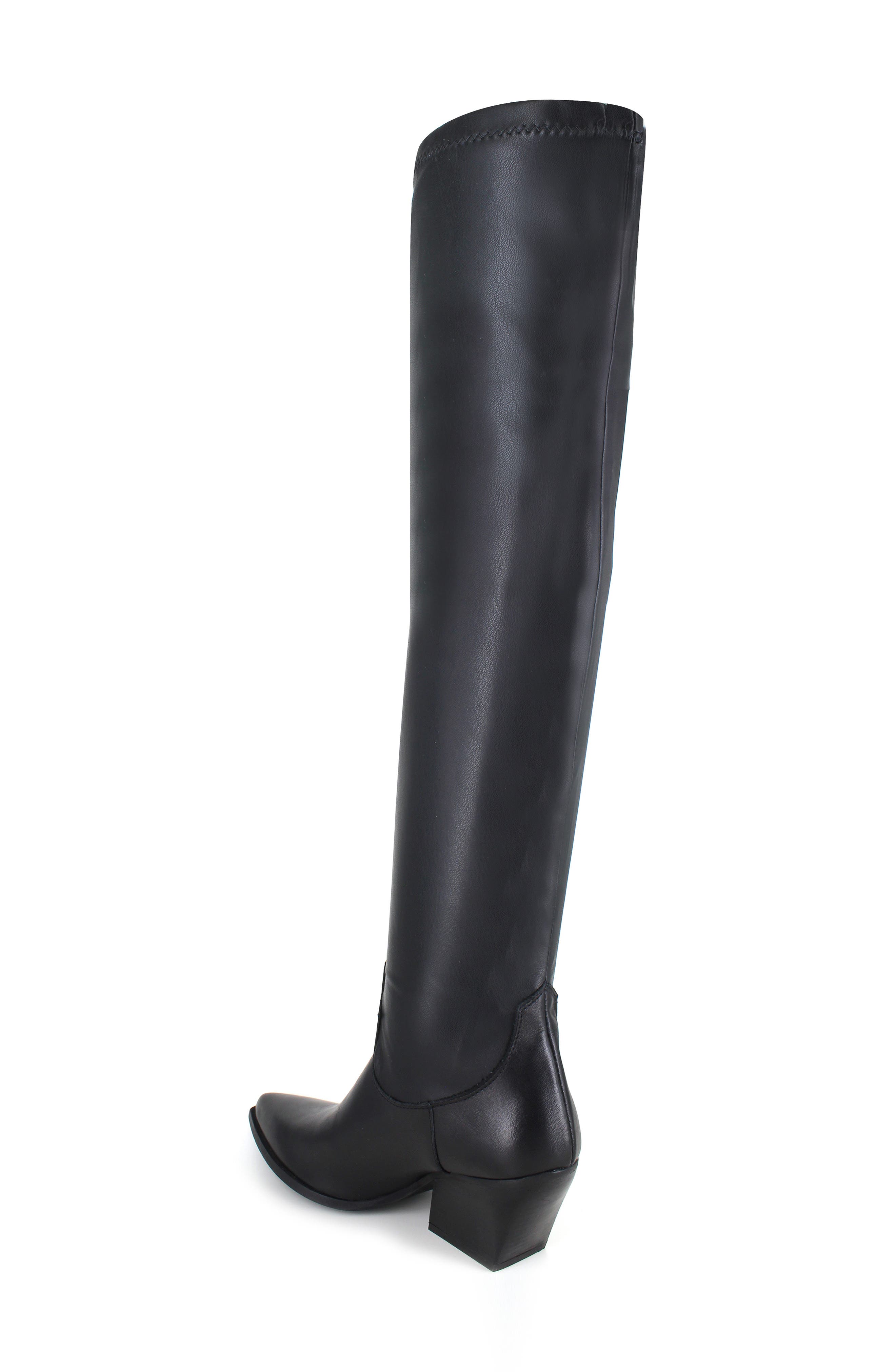 ZIGI Betty Water Resistant Knee High Western Boot, Alternate, color, Black