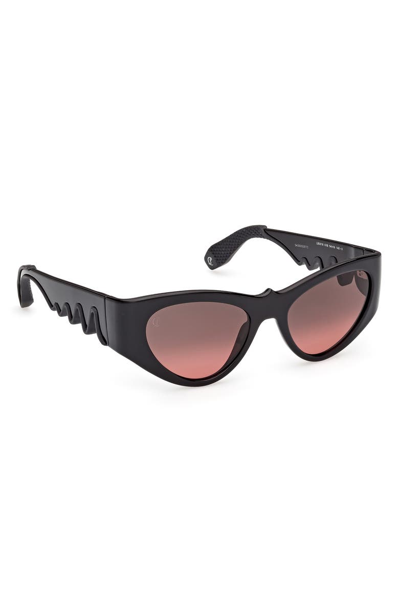 Christian Louboutin 54mm Loubishark Cat Eye Sunglasses, Alternate, color, Black/ Red Gradient