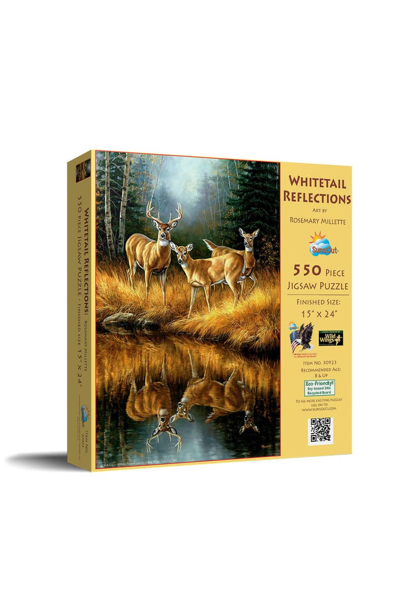 Sunsout Whitetail Reflections 550 piece Jigsaw Puzzle for Adults, Main, color, Multicolor