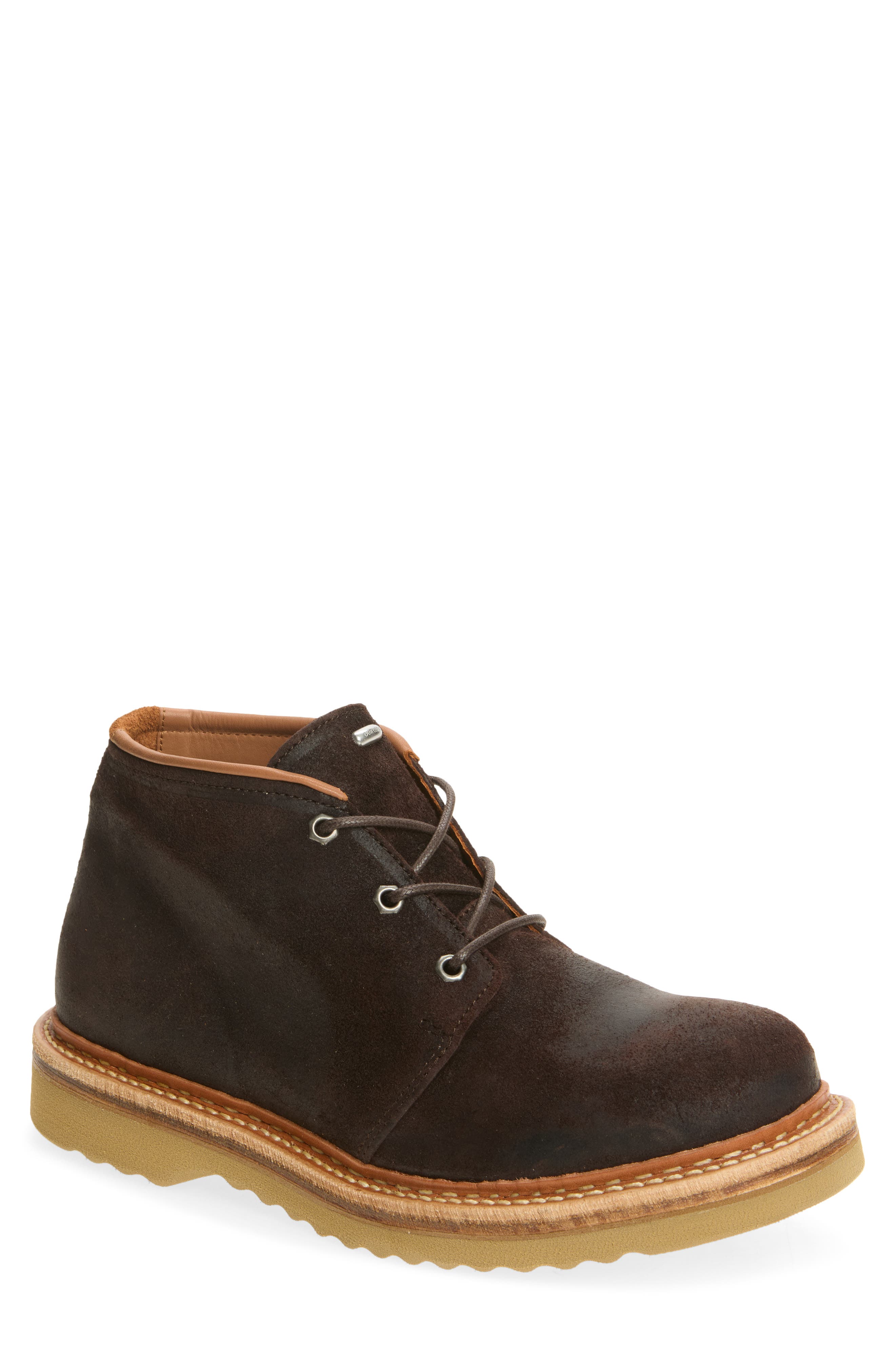 Waxy Leather Chukka Boot, Main, color, DARK CHOCO WAXY SUEDE