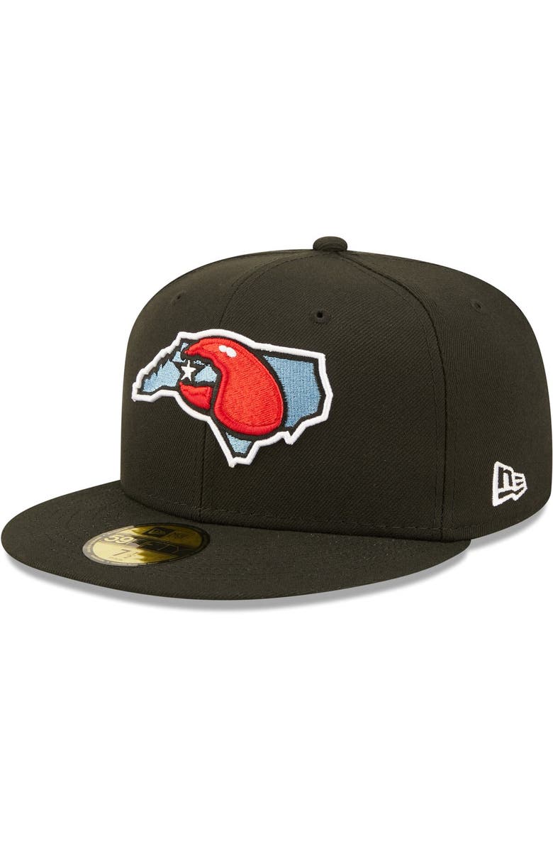 New Era Men's New Era Black Hickory Crawdads Authentic Collection Road 59FIFTY Fitted Hat, Alternate, color, Black