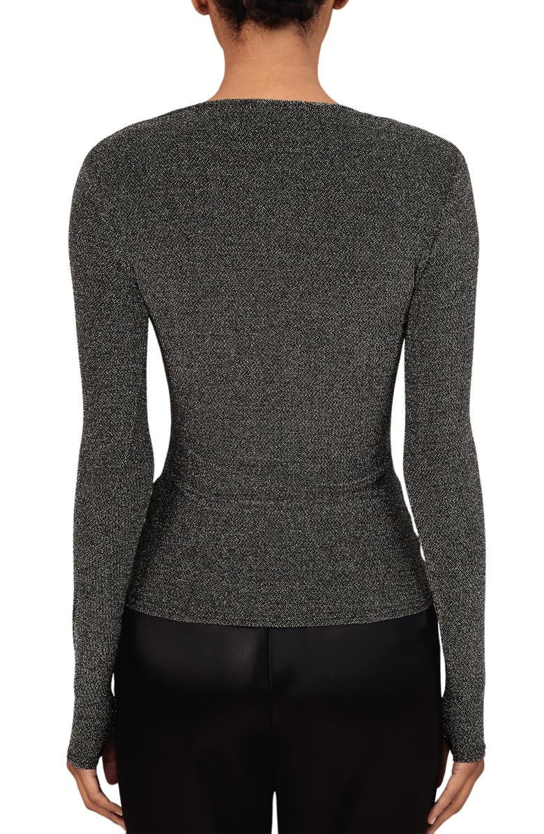 Reiss Seraphina Long Sleeve Top, Alternate, color, Silver