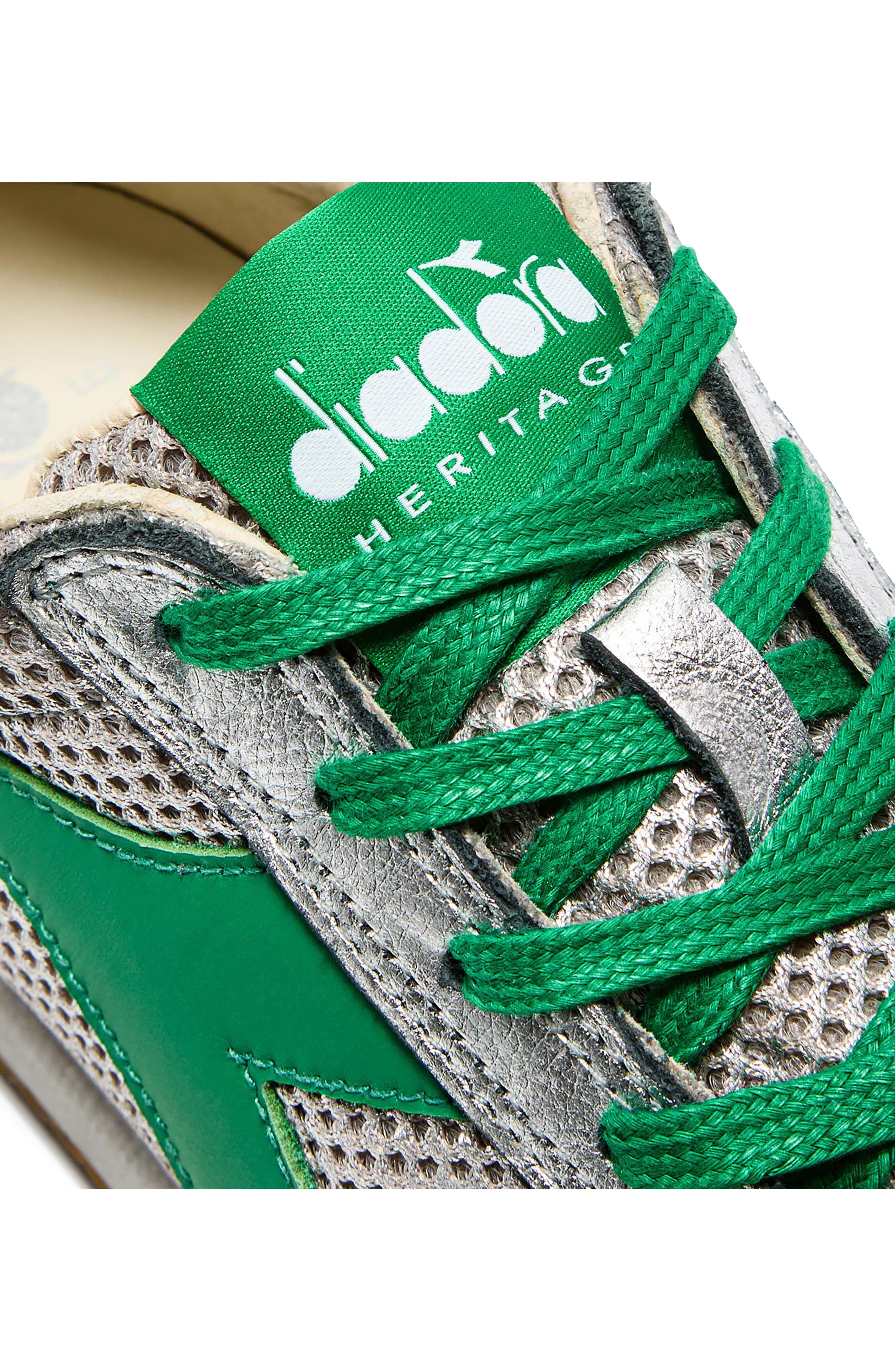 Diadora Equipe Stellar Sneaker, Alternate, color, Silver Metal/Green Peas Cream