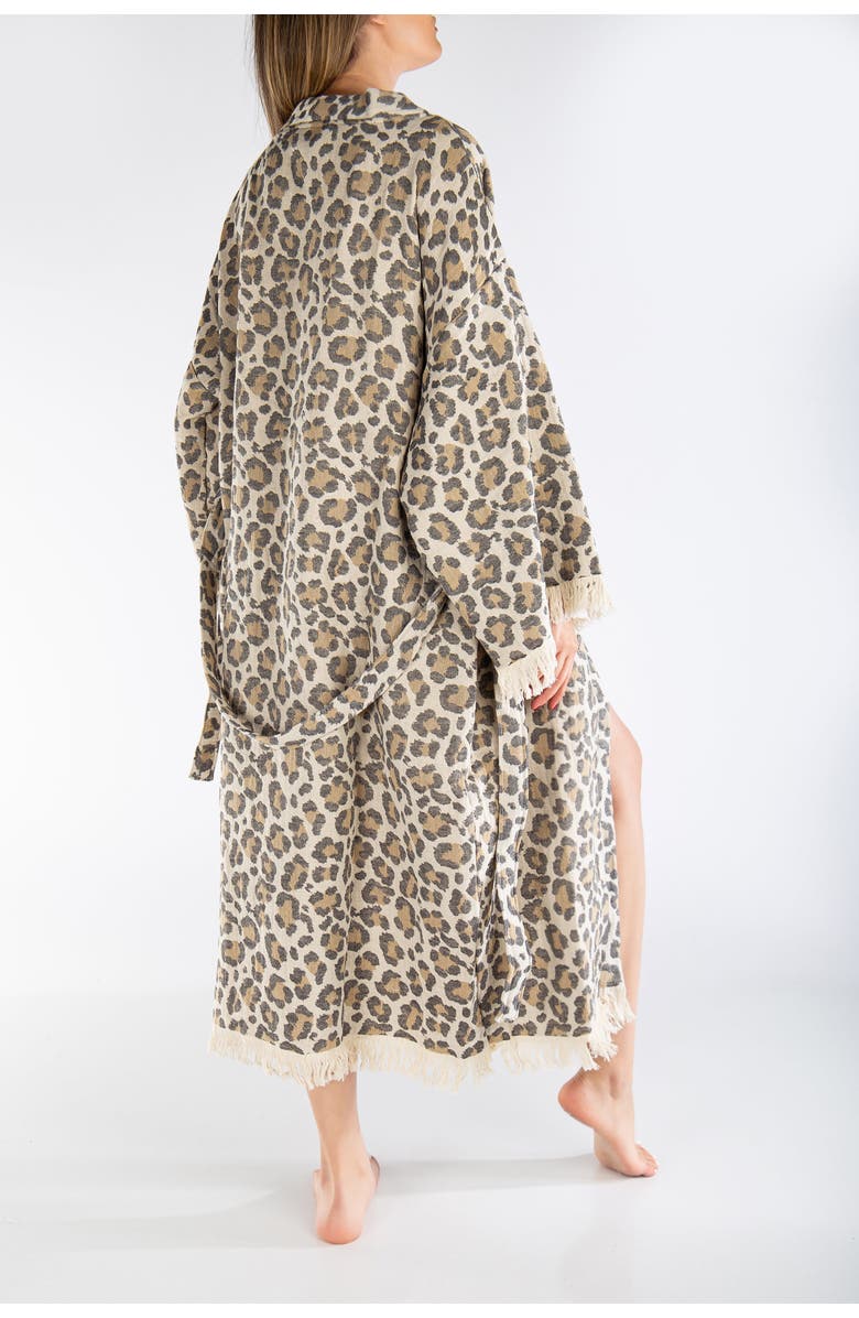 Forever & Always Shoes Calista Handmade Leopard Cotton Robe Cover-Up, Alternate, color, 