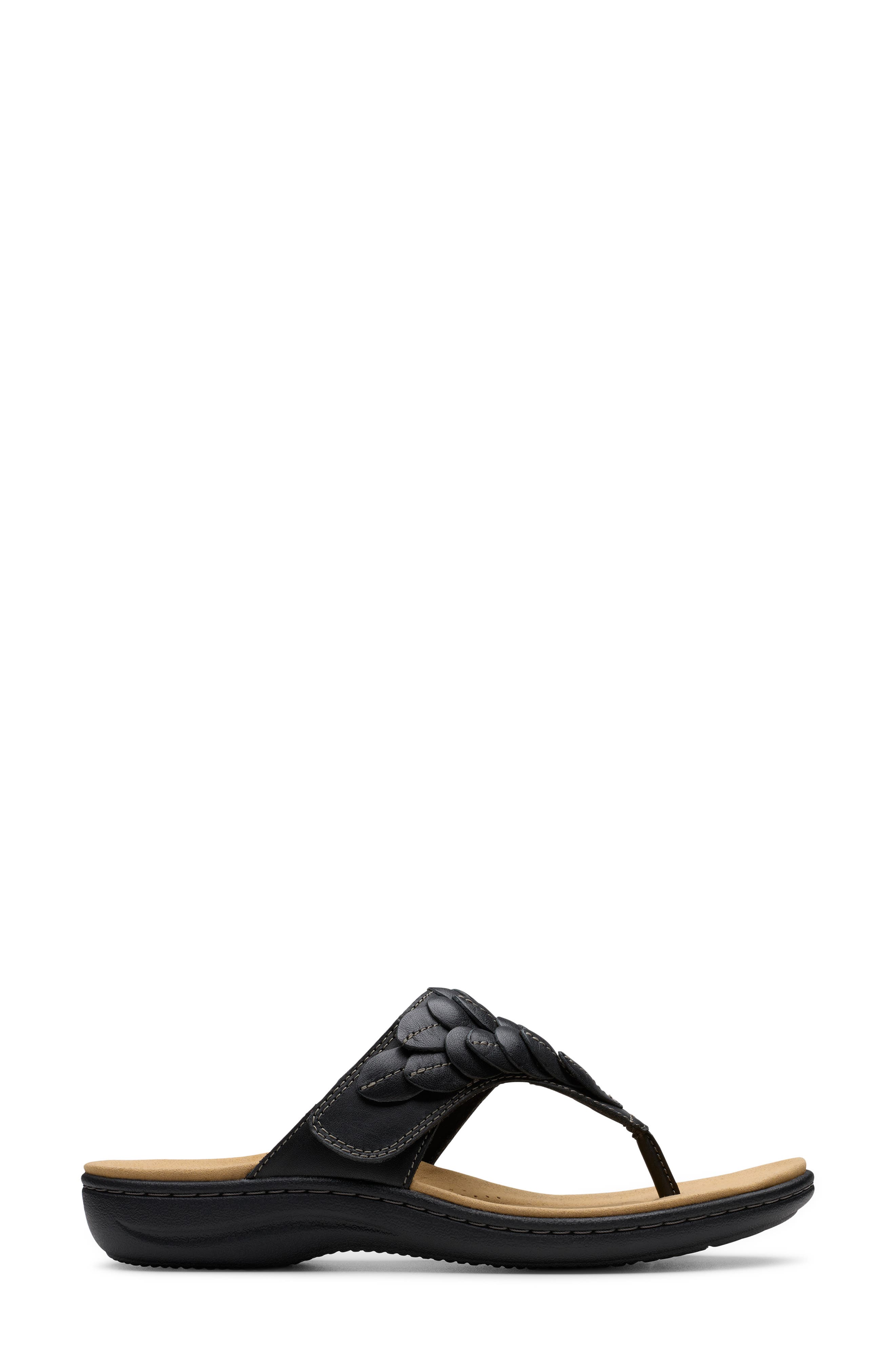 Clarks<sup>®</sup> Laurieann Palm Sandal, Alternate, color, Black Leather