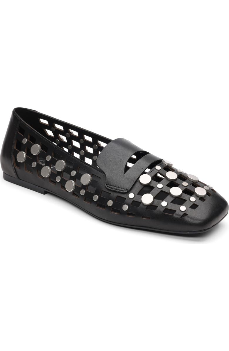 Ash Bali Studded Cutout Loafer, Main, color, Black