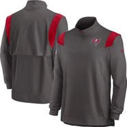 Nike Men's Nike Pewter Tampa Bay Buccaneers Sideline Coach Chevron Lockup Quarter-Zip Long Sleeve Top