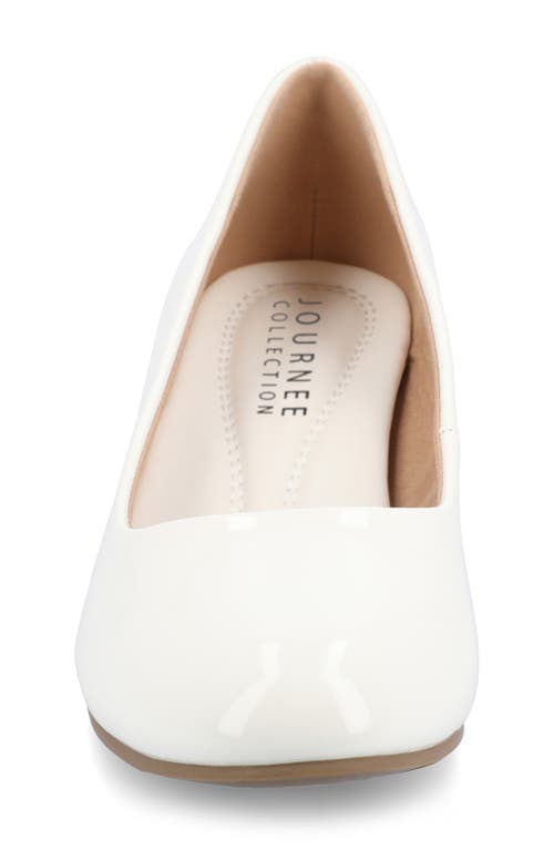 Journee Collection Luu Round Toe Pump In Patent/white
