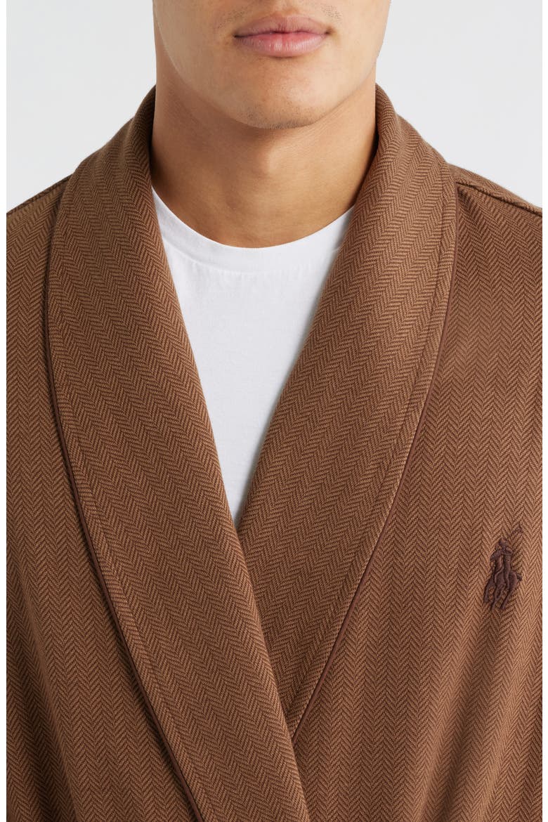 Herringbone Twill Robe, Alternate, color, BRANCH BROWN