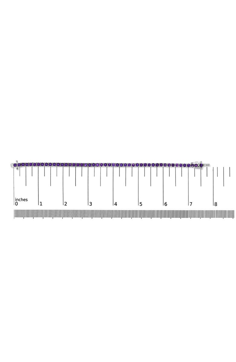 Haus of Brilliance .925 Sterling Silver 7 3/8 Ctw Created Purple Amethyst Tennis Bracelet, Alternate, color, White