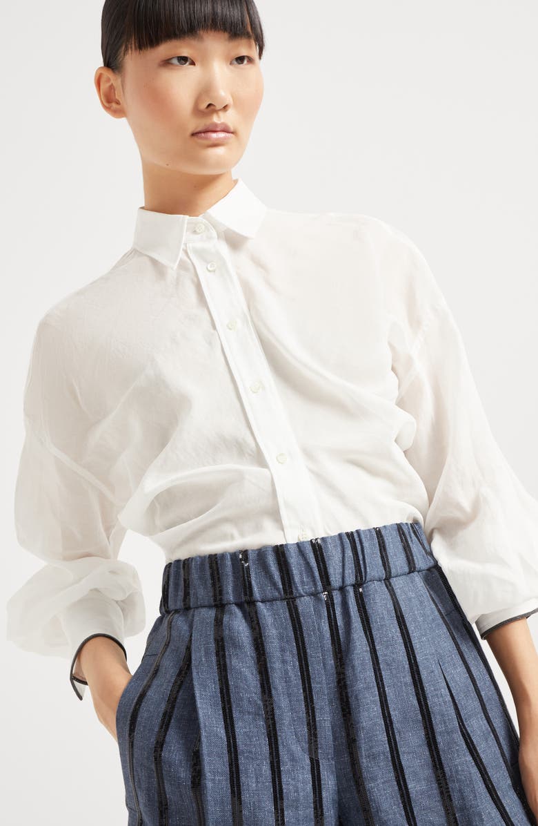 Brunello Cucinelli Dazzling Embroidery Baggy shorts, Alternate, color, 