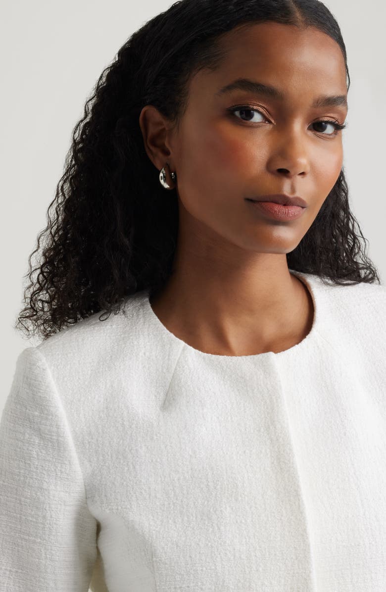 Nordstrom Textured Collarless Jacket, Alternate, color, Ivory Tofu