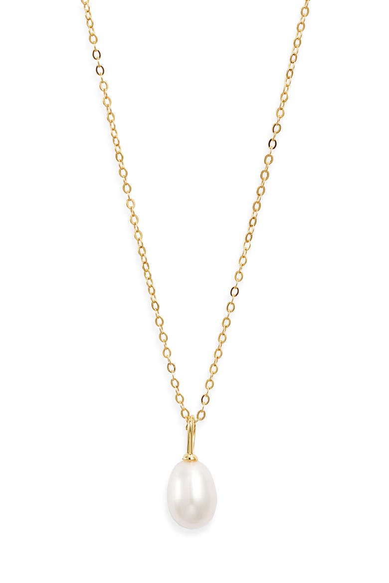 Demi Fine Freshwater Pearl Pendant Necklace, Main, color, WHITE- 14K GOLD PLATED