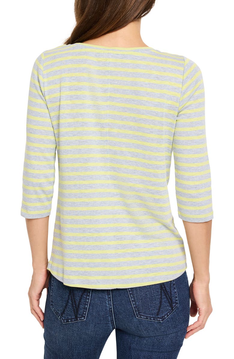 NZT by NIC+ZOE Stripe Boat Neck T-Shirt, Alternate, color, Green Multi