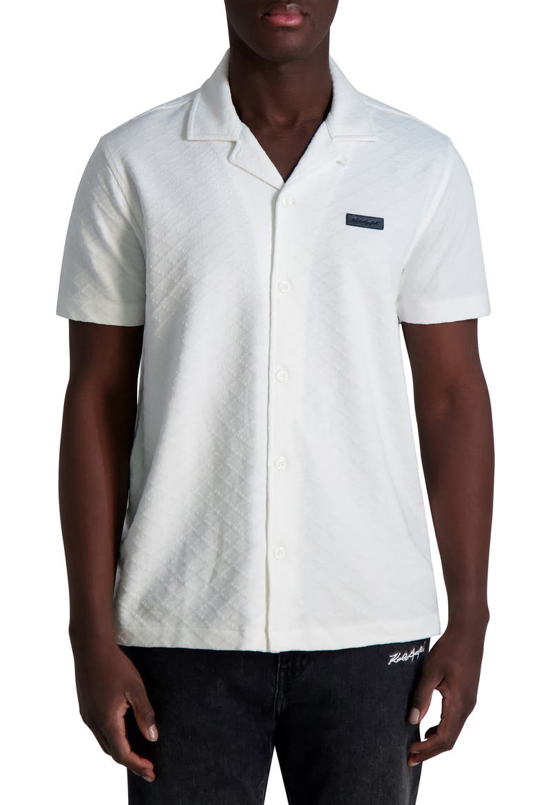 Diamond Knit Camp Shirt, Main, color, WHITE