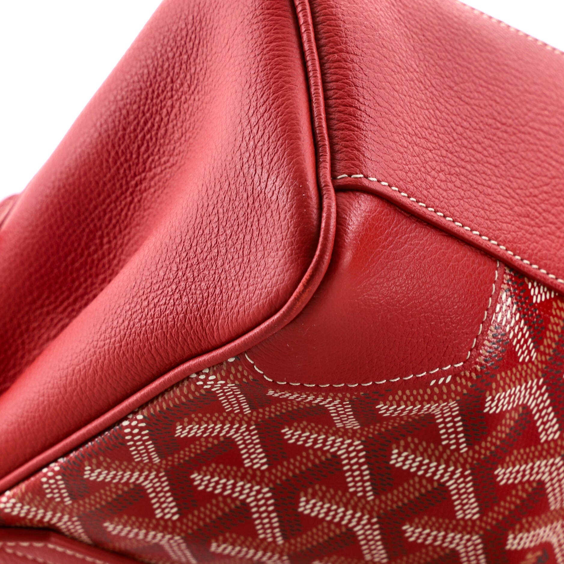 Pre-Owned Goyard Saigon Top Handle Bag Coated Canvas with Leather Mini, Alternate, color, Red