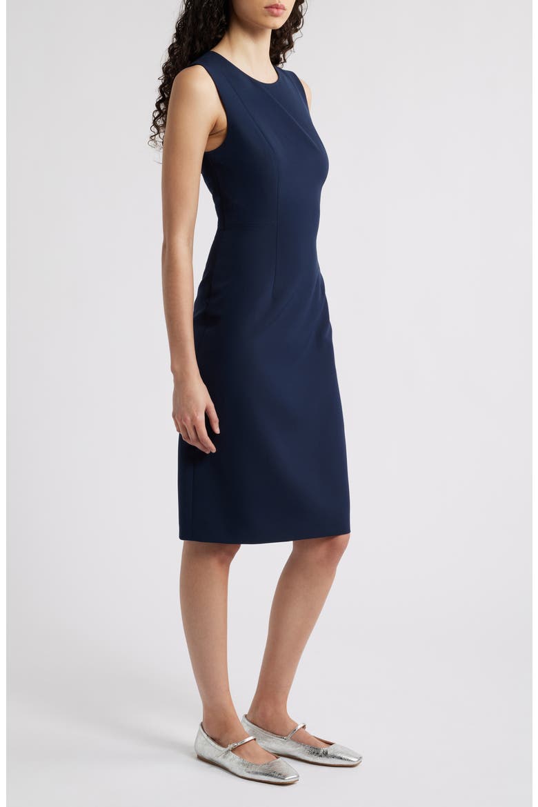 Meridian Twill Sheath Dress, Alternate, color, NAVY