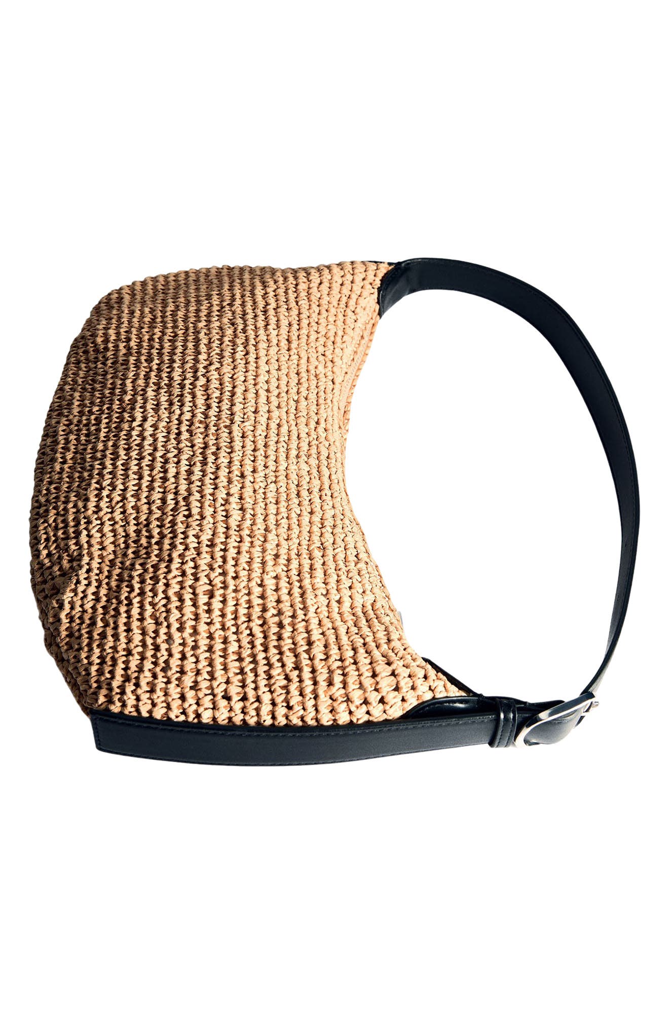 MANGO Braided Straw Shoulder Bag, Alternate, color, 