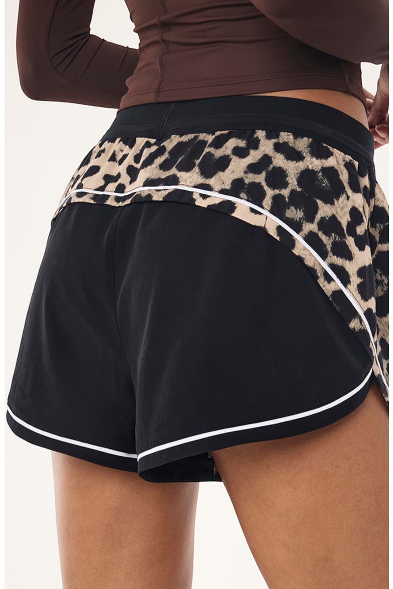 Linear Drawstring Shorts, Alternate, color, LEOPARD/ BLACK