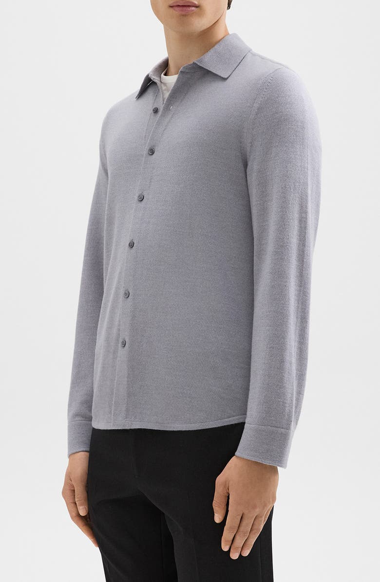 Theory Lorean Merino Wool Blend Button-Up Shirt, Alternate, color, 