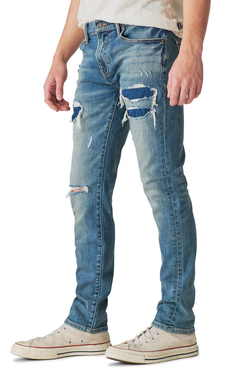 Lucky Brand 110 Advanced Stretch Ripped Slim Fit Jeans, Alternate, color, 