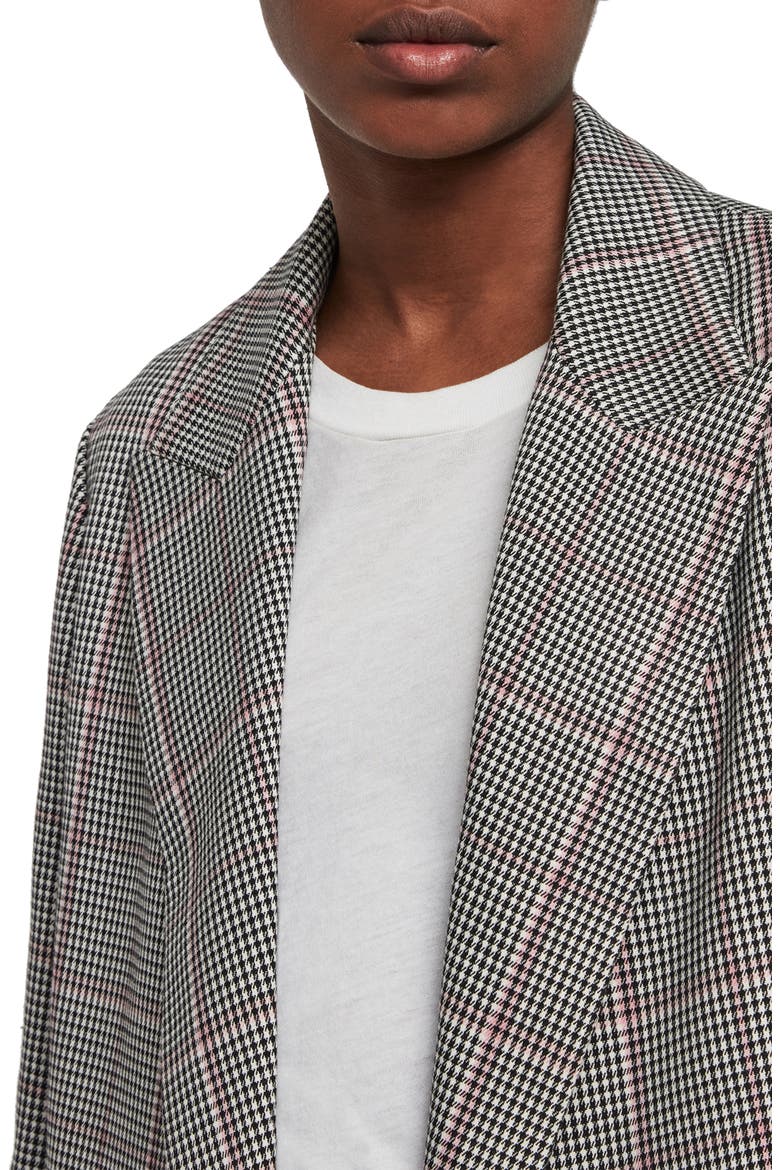 Helei Check Oversize Blazer, Alternate, color, BLACK/ WHITE