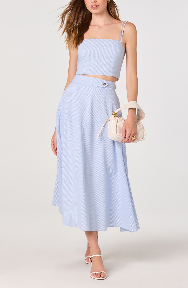 ASTR the Label Azzura Stripe A-Line Skirt, Alternate, color, Blue Stripe