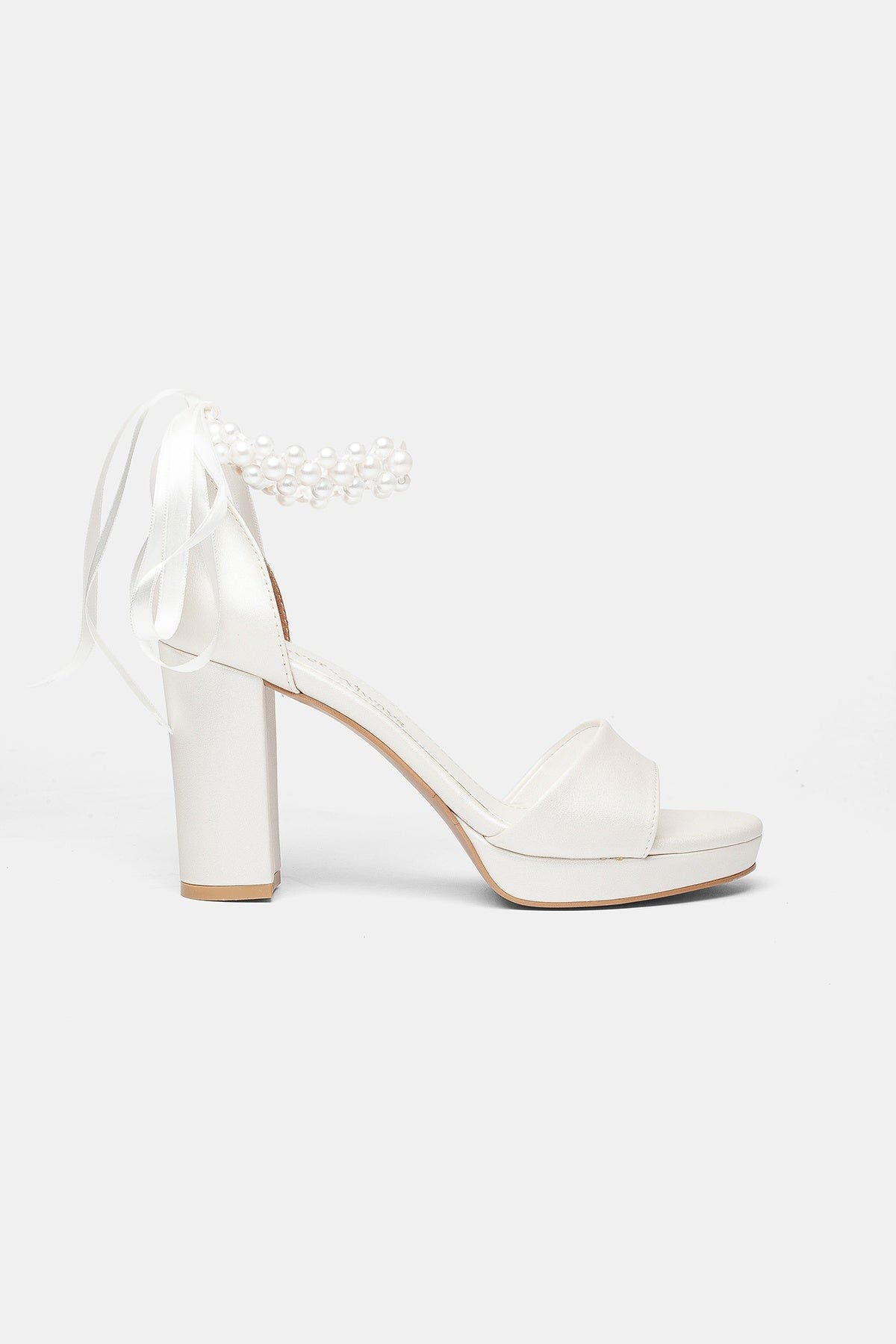 Tiara Block Heel Bridal Sandal, Alternate, color, Ivory