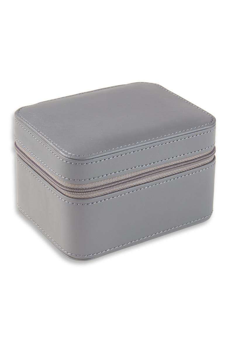 Matteo Leather Watch Case, Main, color, GREY