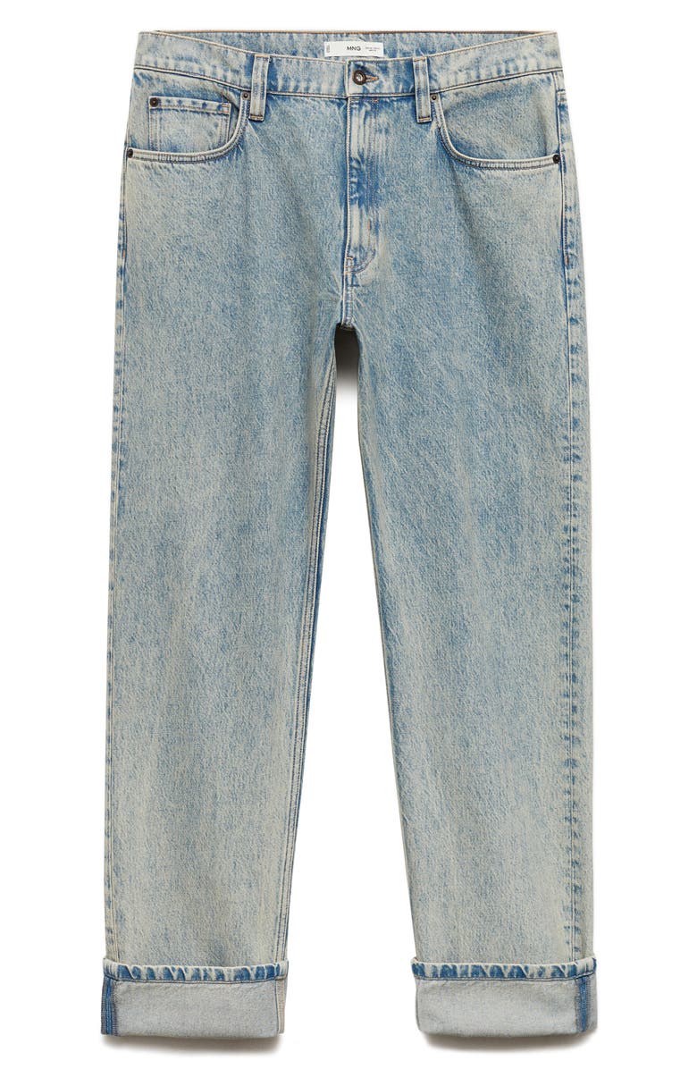 MANGO Straight Leg Cuffed Jeans, Main, color, 